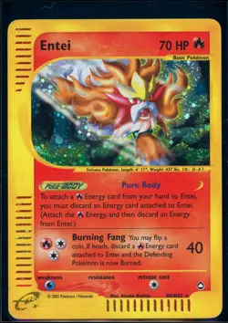 Pokemon AQUAPOLIS - #H8/H32 Entei - Holo - ENG - Moderately Played - Image 1