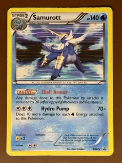 Samurott BW22 Black & White Black Star Promo Pokemon Card TCG MP - Image 1