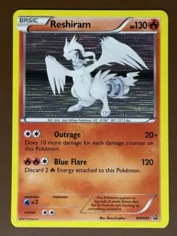 Reshiram BW004 Black & White Black Star Promo Holo Pokemon Card TCG LP - Image 1