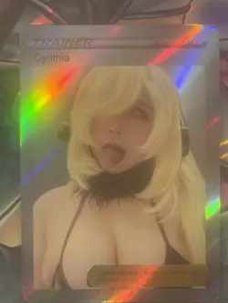 Pokemon Cynthia Anime Waifu Custom DIY Trainer Art Pokemon card - Image 1