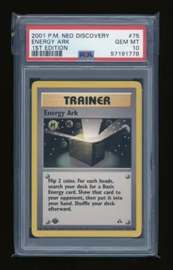 POKEMON 1st Edition Neo Discovery ENERGY ARK 75/75 Common PSA 10 GEM MINT WOTC - Image 1