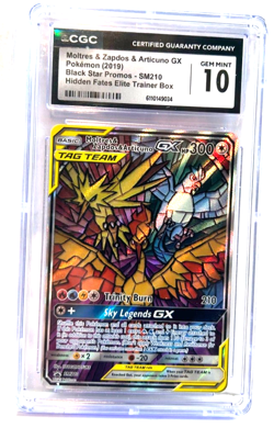 2019 POKEMON GEM MINT GRADE 10 # SM210 MOLTRES & ZAPDOS & ARTICUNO GX TAG TEAM ! - Image 1