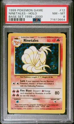 PSA 8 Ninetales - 4th Print - 1999-2000 - UK Printing - Pokemon Base Set Vintage - Image 1