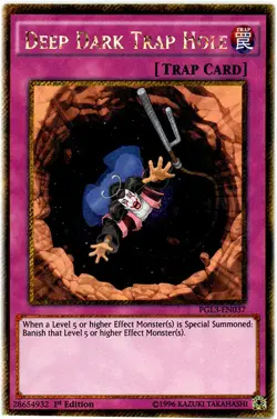 Deep Dark Trap Hole - PGL3-EN037 - Gold Secret Rare - 1st Edition Near Mint Yugi - Image 1