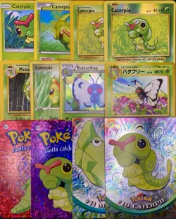 12x Pokemon Cards Butterfree Metapod Caterpie Lot - Holo Rare Vintage Topps TCG - Image 1
