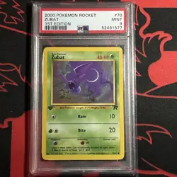 PSA 9 ZUBAT 70/82 1st Edition Team Rocket - Image 1