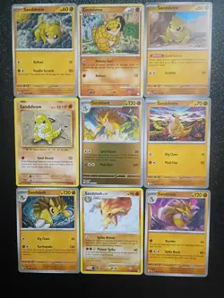 X9 Sandshrew Sandslash Pokemon Card mixed collection lot. - Image 1