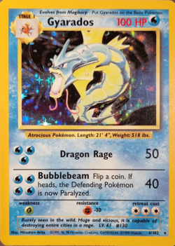 1999 Pokemon TCG - Gyarados - Base Set - Rare Holo Card - 6/102 - Image 4
