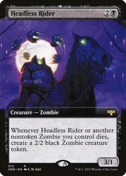1x NM Extended Art Headless Rider (372/596) Innistrad: Crimson Vow MTG - Image 1