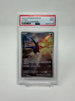 Pokemon Latios Illustration Rare Holo Sv08 Surging Sparks PSA 9 203/191 2024 - Image 1