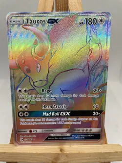 Pokemon TCG - Tauros GX - Secret Rainbow Rare Holo - Full Art 156/149 Sun & Moon - Image 1