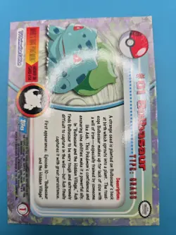 Bulbasaur #1 1999 Topps Pokemon TV 1 Topps Logo Pokemon Trading Card TCG 1999 - Image 2