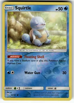 Squirtle (22) 22/181 SM - Team Up LP Pokemon Card TCG - Image 1