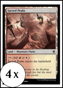 MTG - 4 x Sacred Peaks - Karlov Manor Commander - Playset 4x x4 - Image 1