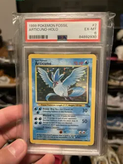 PSA 6 Pokemon Articuno-Holo Fossil 2/62 (1999) - Image 1