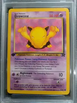 Graded PSA 8 DROWZEE #54 2000 Pokemon Rocket 1ST EDITION NM - MT - Image 2