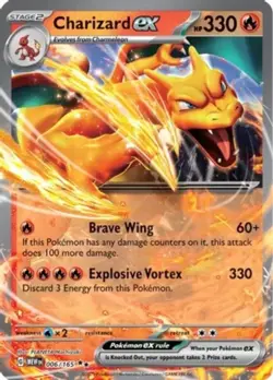 Lightly Played Charizard ex - 006/165 - Double Rare Pokemon Scarlet and Violet 1 - Image 1