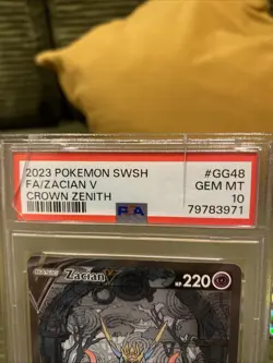Pokemon Crown Zenith Galarian Gallery Zacian v GG48/GG70 Holo Card PSA 10 - Image 4