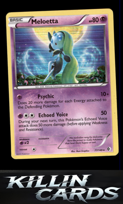 Meloetta 77/149 Pokemon Holo Rare Boundaries Crossed Card MP - Image 1