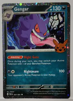 Super Swirls 🌀 Fart Swirl 🌀 Gengar 057/091 Cosmo Holo Bleed Error Pokemon TCG - Image 2
