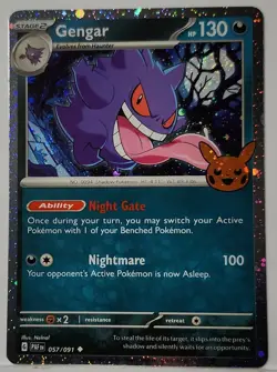 Super Swirls 🌀 Fart Swirl 🌀 Gengar 057/091 Cosmo Holo Bleed Error Pokemon TCG - Image 3