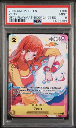 2025 ONE PIECE PROMOS GAMES FEST 24-25 EDITION #106 ZEUS PSA 9 - Image 1