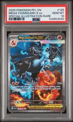 PSA 10 MEGA CHARIZARD X EX 125/094 | Phantasmal Flames Graded Pokemon Card - Image 1