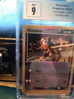 Houndour REVERSE HOLO cgc 9 MINT EX Dragon 59/97 2003 psa card Pokemon ccg - Image 2