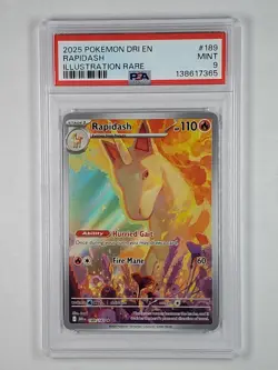 Rapidash 189/182 Illustration Rare SV10: Destined Rivals PSA 9 English Pokemon - Image 1