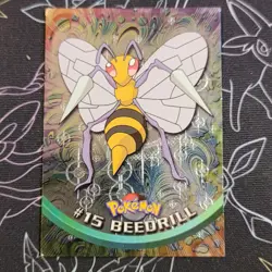 Topps #15 Beedrill Black Logo Holo (Pattern) Pokemon Tcg Vintage (See Photos) - Image 1