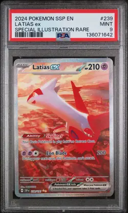 Latias Ex Special Illustration Rare Pokemon Ssp En-Surging Sparks 239/191 PSA 9 - Image 1