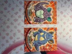 Pokemon Nidoking #34 Nidoqueen #31 TOPPS Series 1 Blue Logo 1st Print NEAR MINT - Image 1
