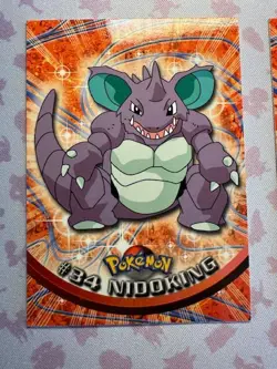 Pokemon Nidoking #34 Nidoqueen #31 TOPPS Series 1 Blue Logo 1st Print NEAR MINT - Image 3