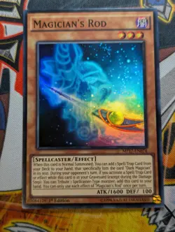 Yu-Gi-Oh TCG Magician's Rod MP17-EN074 1st Edition Super Rare Card VLP - Image 1