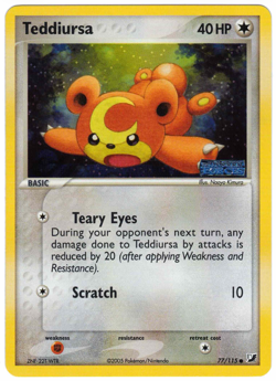Teddiursa 77/115 EX Unseen Forces Reverse Holo Rare Stamped Pokemon Card - Image 1