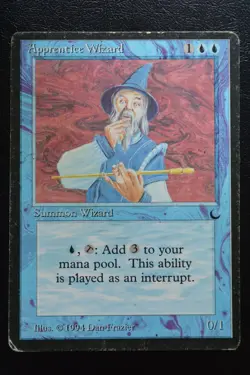 Magic The Gathering MTG APPRENTICE WIZARD The Dark HP Heavily Played - Image 1
