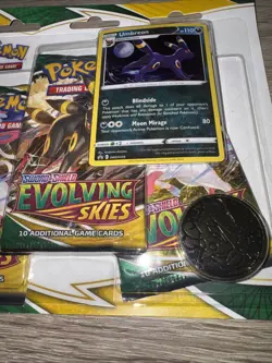 POKEMON EVOLVING SKIES 3-PACK Blister BOOSTER UMBREON PROMO SWORD SHIELD (NEW) - Image 4