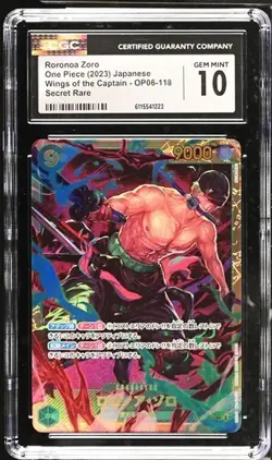 2025 One Piece Japanese Roronoa Zoro #OP06-118 Secret Rare CGC 10 GEM MINT - Image 1