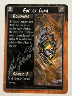 Signed By Ron Spencer Rage CCG TCG Eye Of Luna Card White Wolf 1996 - Image 1