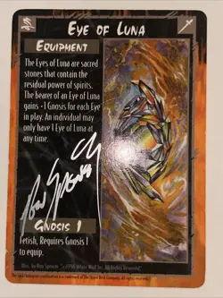 Signed By Ron Spencer Rage CCG TCG Eye Of Luna Card White Wolf 1996 - Image 2
