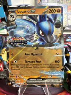 Pokemon TCG Lucario EX Prismatic Evolutions 051/131 Double Rare Card Stamped - Image 1