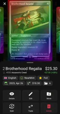 MTG Brotherhood Regalia Foil Etched Assassin's Creed Card #255 - Image 1