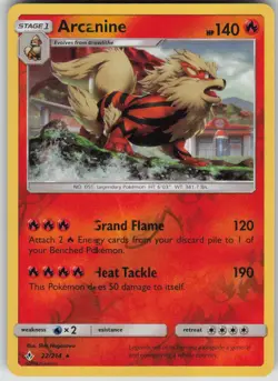 Pokemon TCG Arcanine Holo Rare Reverse Holo SM - Unbroken Bonds 22/214 - Image 1