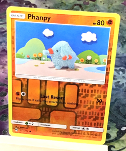 Phanpy 111/214 Reverse Holo Adorable Clouds Asako Ito Crocheted Art Pokemon! - Image 1