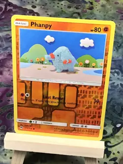 Phanpy 111/214 Reverse Holo Adorable Clouds Asako Ito Crocheted Art Pokemon! - Image 3