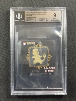 Pokemon Cards BGS 9 Mint 24K Gold Plating Charmander Korean Popping Candy 2023 - Image 1