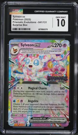 2025 Pokemon Prismatic Evolutions Surprise Box Sylveon ex #041 CGC 10 - Image 1