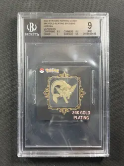 Pokemon Cards BGS 9 Mint 24K Gold Plating Vaporeon Korean Popping Candy 2023 - Image 1