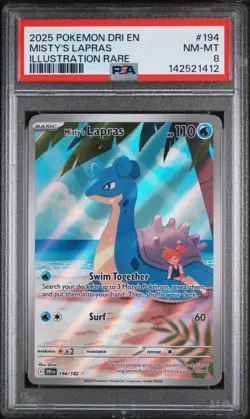 Pokemon TCG Misty's Lapras Destined Rivals 194/182 NM Condition PSA 8 - Image 1