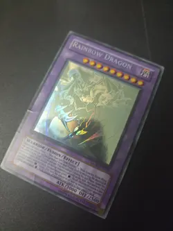 Yugioh Elemental Hero Chaos Neos/Rainbow Dragon Misprint GLAS-EN036 1st Edition - Image 3